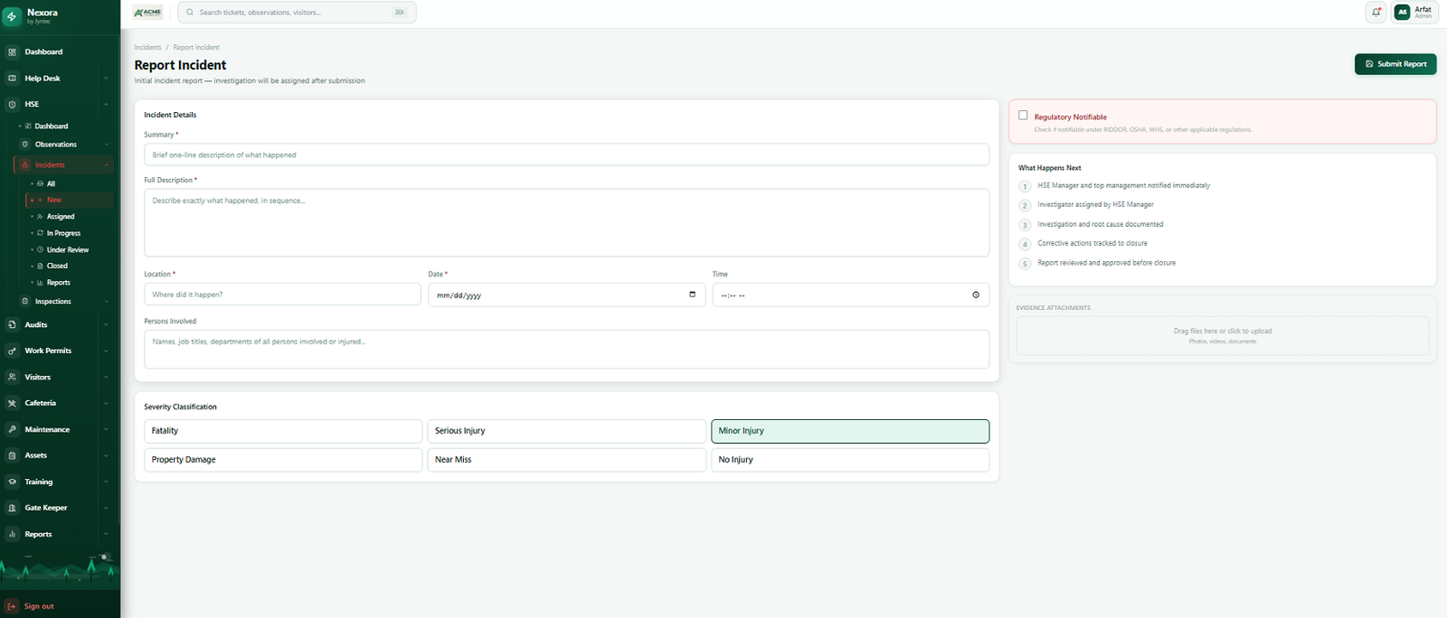 Mobile observation form, photo field first, location picker below