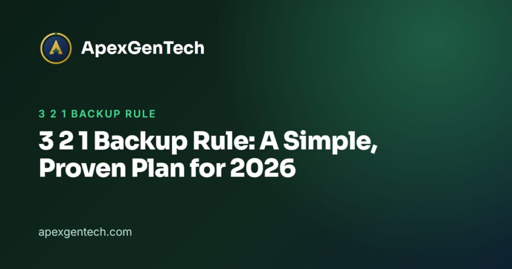 3 2 1 backup rule: 3 2 1 Backup Rule: A Simple, Proven Plan for 2026